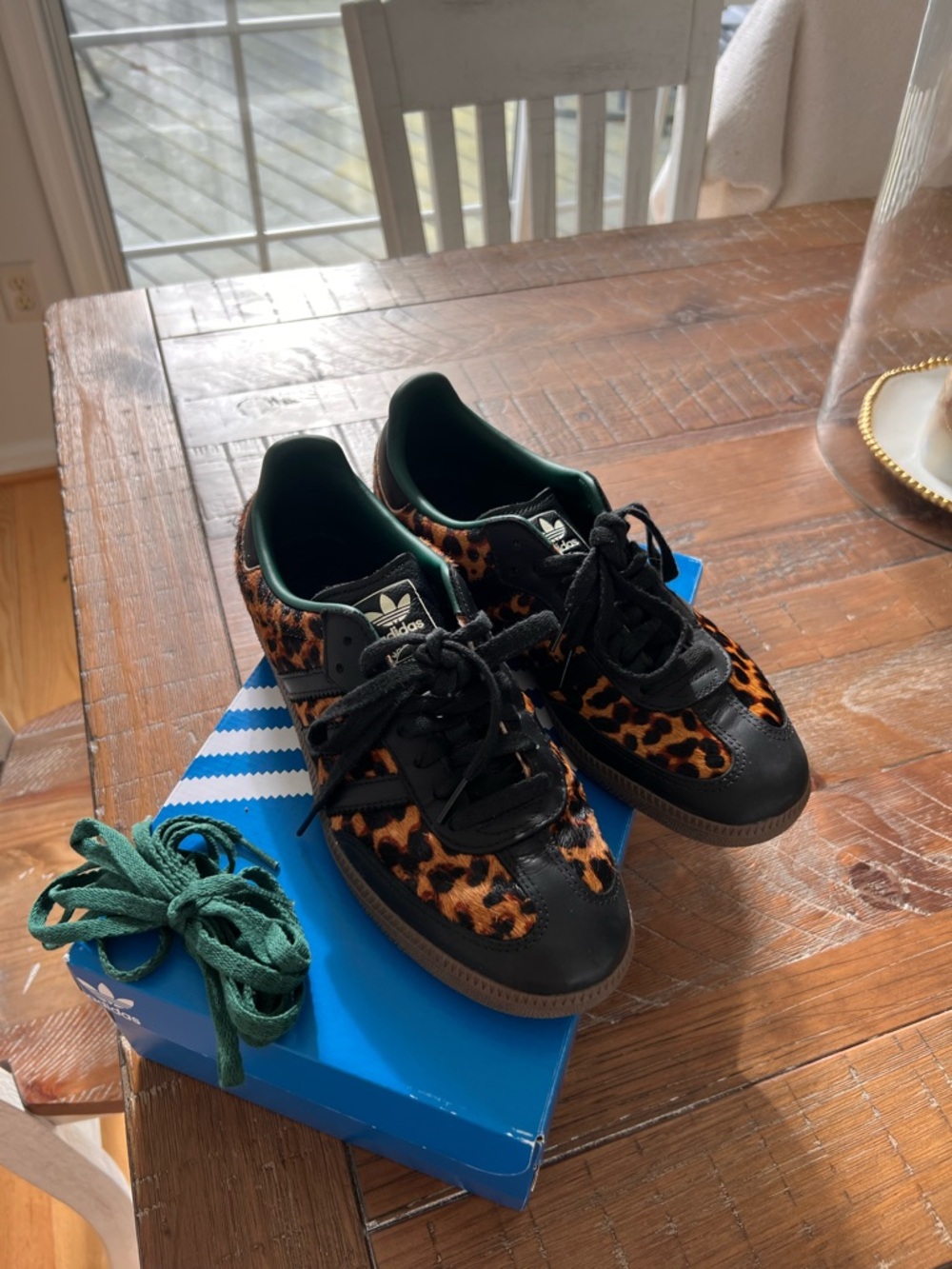 adidas Woman Leopard-Print Samba Sneakers - Black & Orange